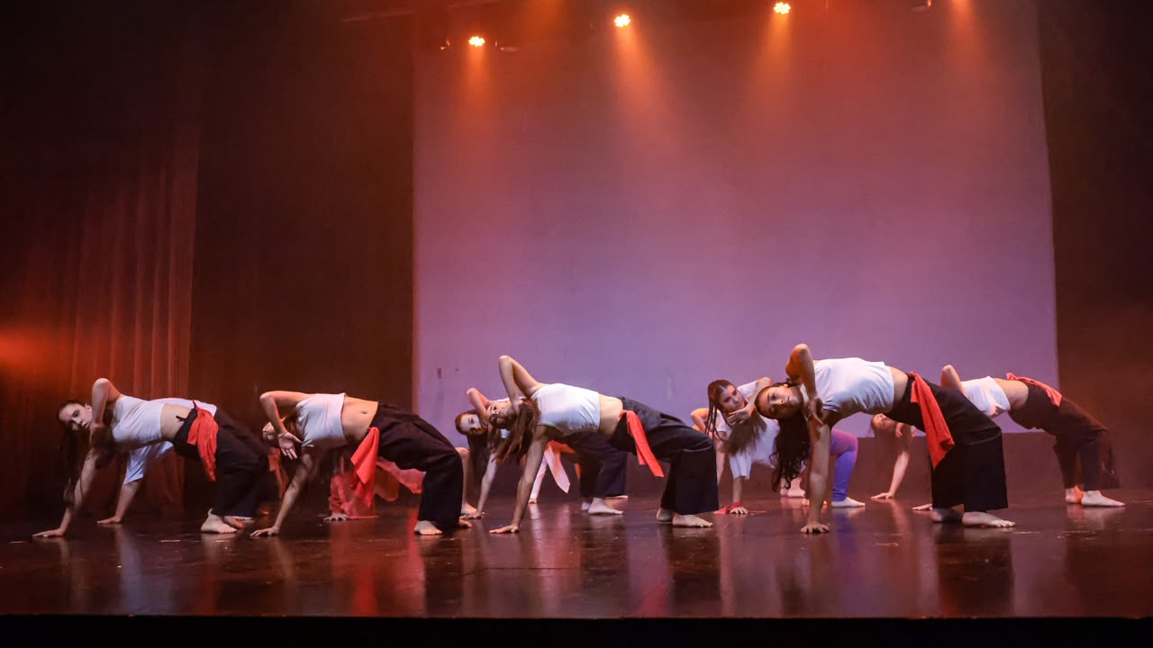 Grupo de Flexibilidad de Boomerang entrenando en escena